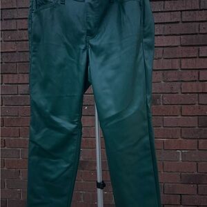 Torrid Green Faux Leather Pants High Rise Skinny Plus Size 12 Short Botanical